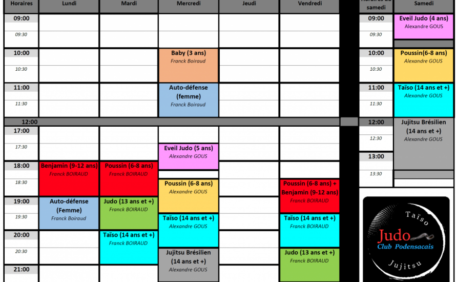 Les horaires 2026-2027